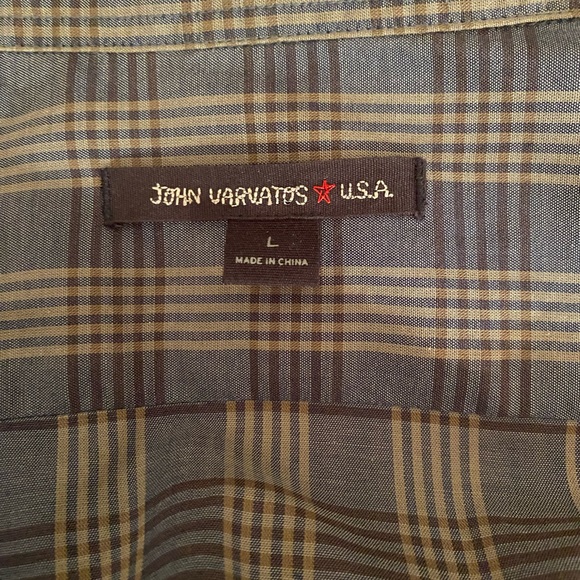 JOHN VARVATOS USA Men’s Plaid Button Down Shirt Sz L - Picture 4 of 5